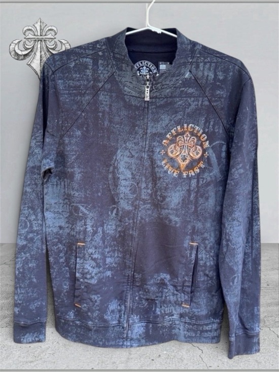 Affliction Other - Affliction Pull Tab Zipper Long Sleeve Authentic Men’s Light Jacket  Size Medium